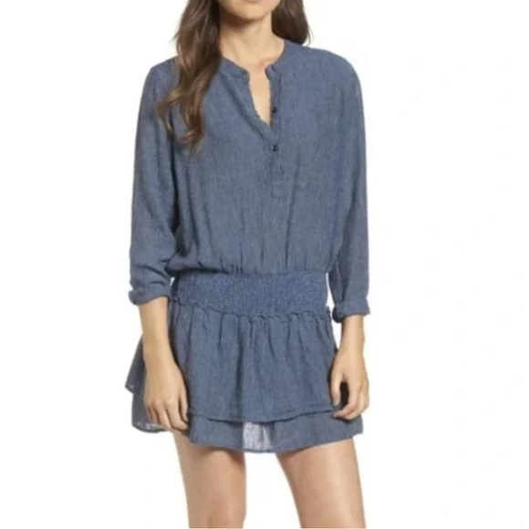 Rails Blue Juliette Linen Blend Dress Size Small - Picture 1 of 11
